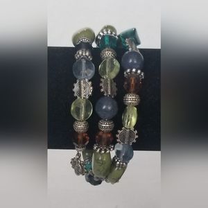 Premier Designs Spiral Wrap Beaded Bracelet